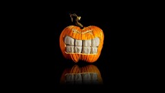 Black background Halloween pumpkins digital art