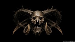 Black background horns Bones skulls