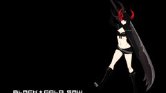 Black background horns red eyes Swords black rock shooter 