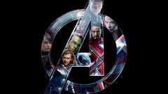 Black background logos The Avengers (movie)