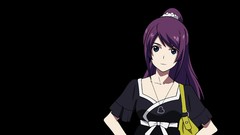 Black background long hair anime girls bakemonogatari 