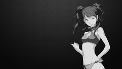 Black background monochrome anime girls persona 4 kujikawa rise 