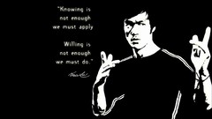 Black background monochrome Bruce Lee Quotes