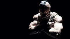 Black background muscles tom hardy Bane movie posters Batman 