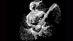 black background musical instrument digital art guitar Men Music