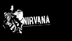 Black background nirvana kurt cobain
