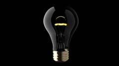 Black background Objects minimalistic cgi light bulbs