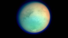 Black background outer space Titan moon