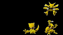 Black background Pokemon Abra Alakazam