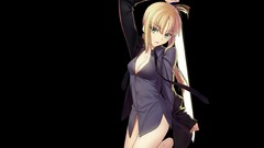 Black background saber anime girls fate zero fate series Simple 