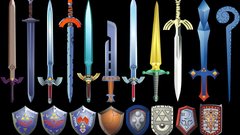Black background shield Swords the legend of zelda video games