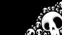 Black background skulls