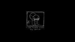 Black background smiling smiley face minimalistic