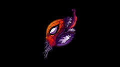 Black background Spider-Man Venom fan art marvel comics