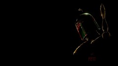 Black background star wars silhouettes bounty hunter boba fett