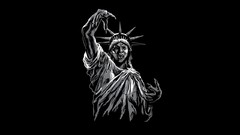 Black background statues Doctor Who Statue of Liberty weeping 
