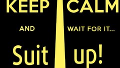 Black background suit up Keep Calm and