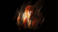 Black background The Hobbit minimalistic Bilbo Baggins The 