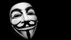 Black background V for Vendetta monochrome masks Anonymous
