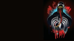 Black background Venom comics fan art symbiote marvel comics 