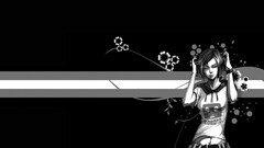 black background Women monochrome anime girls Minimalism artwork