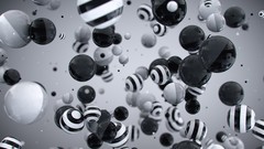 Black balls black and white abstract spheres