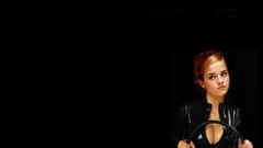 Black black background latex emma watson cleavage fake low 