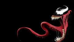 black black background Venom tongue out marvel comics