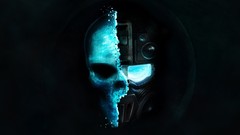 Black blue abstract Robots skulls ghost recon Tom Clancy ghost 