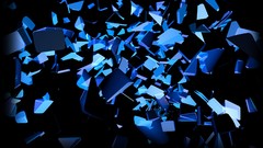 Black blue explosions glow Cube colors slices