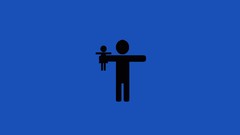 Black blue Men minimalistic stick figures gerarc