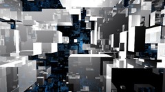 Black blue pattern white abstract infinity Cube