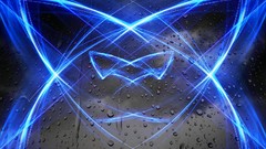 Black blue rain dark white light cats neon