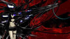 Black blue red woman Guns Anime Shooter black rock shooter 