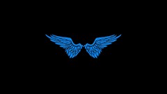 Black blue simple wings angels minimalistic