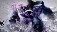 Black blue white icon Robots lines Beast WALL E ink drawings 