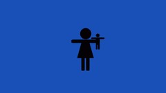 Black blue woman minimalistic stick figures gerarc