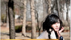 Black brown asians tan models black hair Korean Ryu Ji Hye