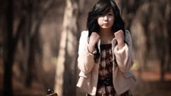 Black brown asians tan models black hair Korean Ryu Ji Hye