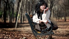 Black brown asians tan models black hair Korean Ryu Ji Hye