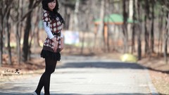 Black brown asians tan models black hair Korean Ryu Ji Hye