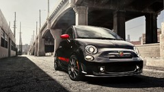 Black cars abarth selective coloring Fiat 500