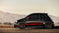 Black cars abarth selective coloring Fiat 500