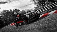 Black cars abarth selective coloring Fiat 500
