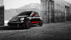 Black cars abarth selective coloring Fiat 500