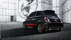 Black cars abarth selective coloring Fiat 500