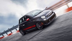 Black cars abarth selective coloring Fiat 500