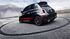 Black cars abarth selective coloring Fiat 500
