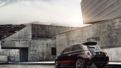 Black cars abarth selective coloring Fiat 500