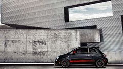 Black cars abarth selective coloring Fiat 500